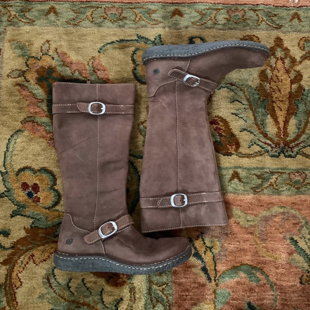 Brown Knee-High Leather Boots